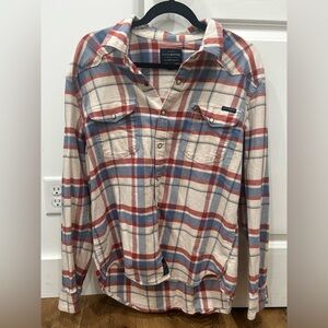 Men’s Lucky Brand Plaid Flannel Button Down Size Large Like New